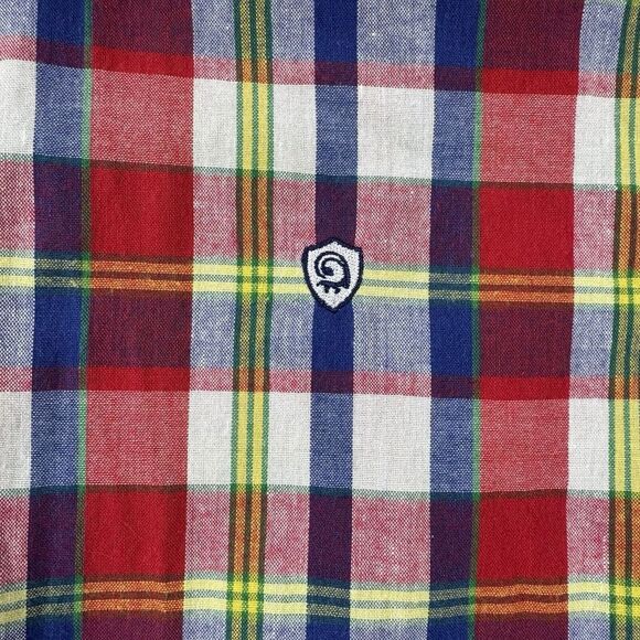 Body Spinner Large Regular Fit Red Plaid Long Sleeve Button Down Men's Shirt - Picture 3 of 6